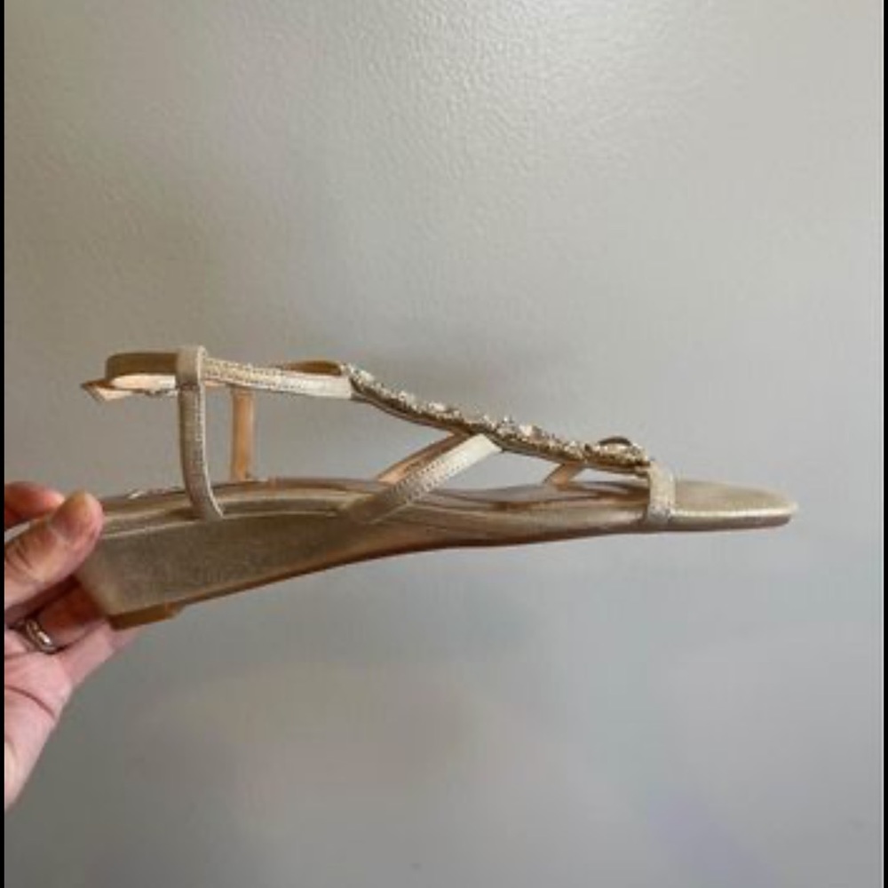 Badgley Mischka Women's Carley II Wedge Sandal, Plating